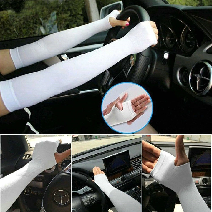 UV Sun Protection Arm Sleeves Cooling Sleeves For Outdoor Sports Basketball Warmers Cuffs Arm Covers Skin Care Gloves Arm Sleeves for Men & Women UV Protection Hand Sleeve with Thumb for Boys & Girls.