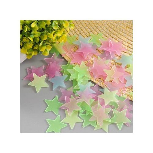 3D Glow in the Dark Stars - , Plastic, Multicolour, Adhesive