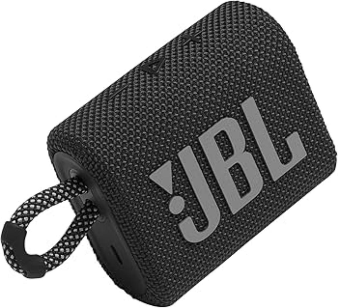 JBL Go 3 Original Portable Mini Bluetooth Speaker Original, big audio and punchy bass, IP67 waterproof and dustproof, 5 hours of playtime, speaker for home, outdoor and travel (Black)