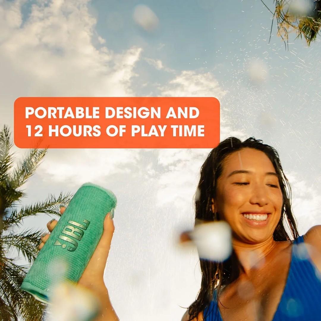 JBL Flip 6 Original Portable Bluetooth Speaker, powerful sound and deep bass, IPX7 waterproof, 12 hours of playtime, JBL PartyBoost for multiple speaker pairing for home, outdoor and travel