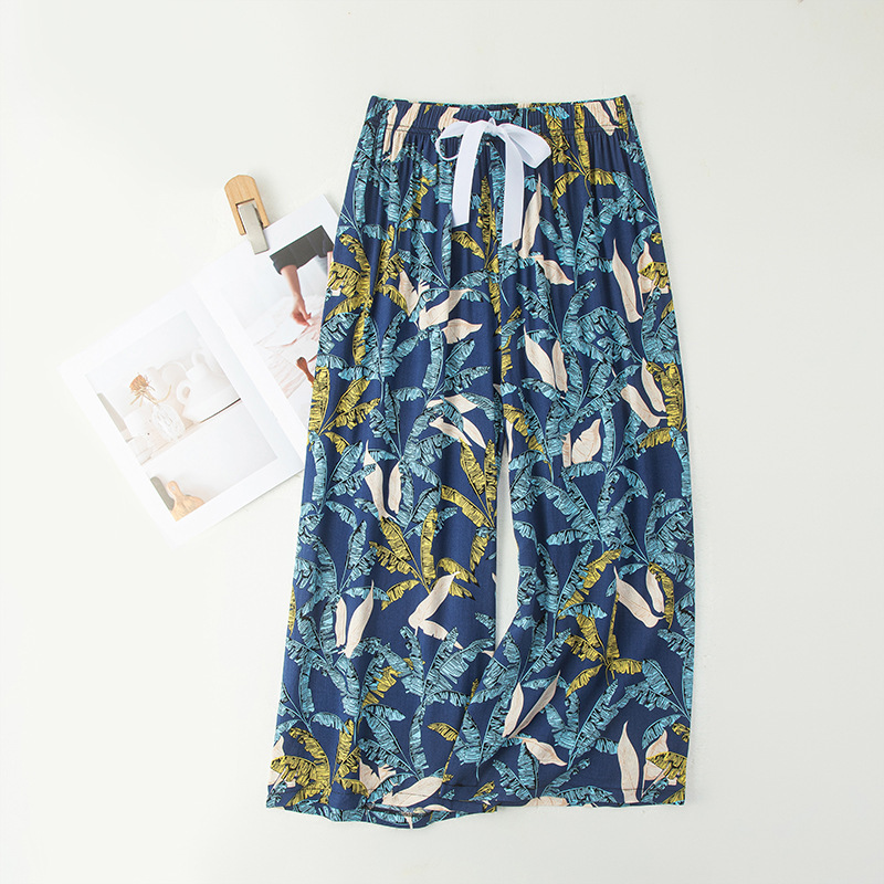 Cotton and silk sleeping pants for women, made of thin cotton, internet famous wide leg pants, suitable for wearing at home, oversized casual pants