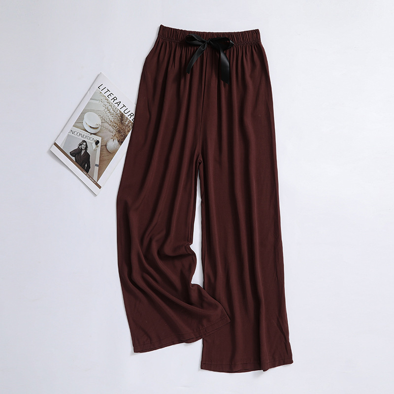 Cotton and silk sleeping pants for women, made of thin cotton, internet famous wide leg pants, suitable for wearing at home, oversized casual pants