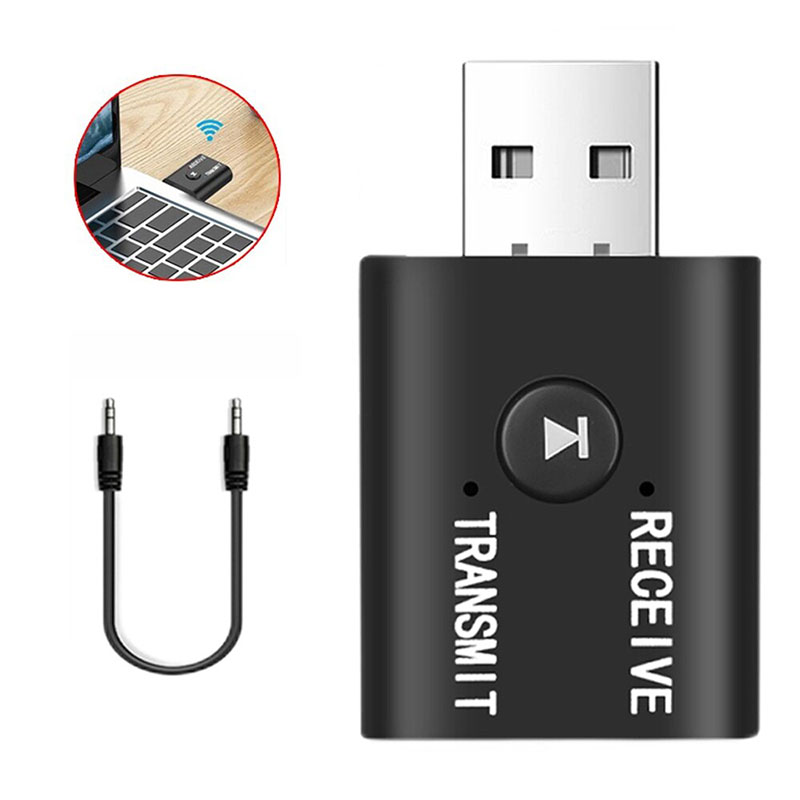 2 In1 USB Wireless Bluetooth Adapter 5.0 Transmitter Bluetooth for Computer TV Laptop Speaker Headset Adapter Bluetooth Receiver USB Music Dongle Adapter For Car Speaker PC AS Picture one size