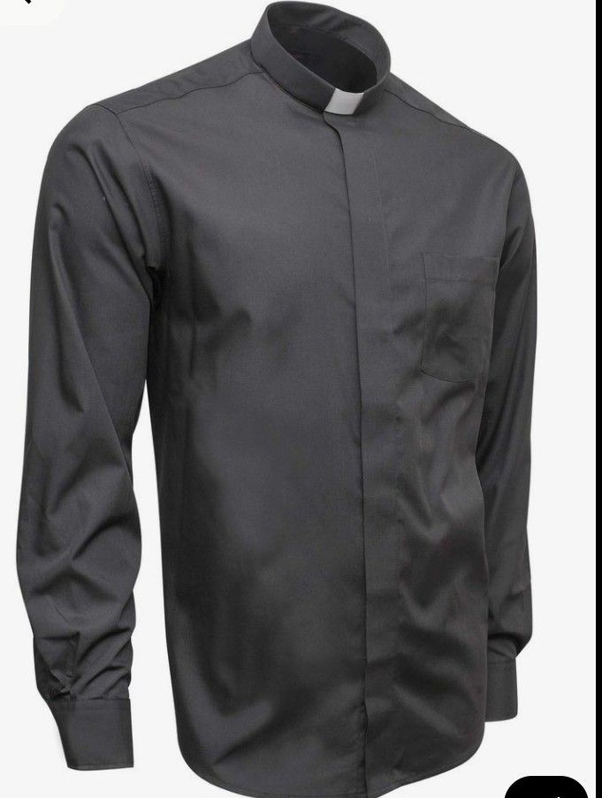 New High Quality Father Pastor Priest Catholic Shirt Men White Collar Wash And Wear Religious Man