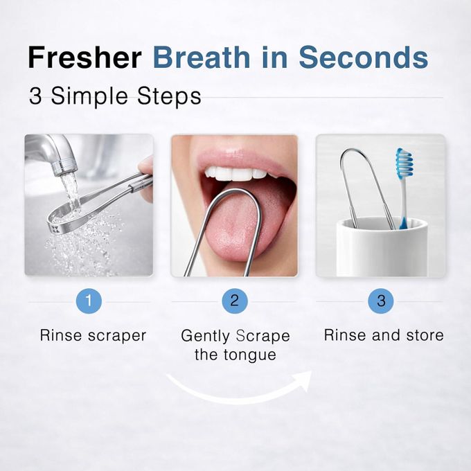 Tongue Scrapper, Stainless Steel U shaped Tongue Cleaner, Promotes Fresh Breath and Oral HealthStainless Steel Tongue Scrapers Metal U Shaped Tongue Scraper for Fresher Breath Tongue Scraper to Keep M
