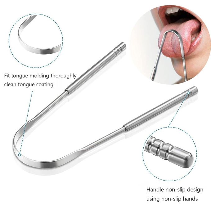 Tongue Scrapper, Stainless Steel U shaped Tongue Cleaner, Promotes Fresh Breath and Oral HealthStainless Steel Tongue Scrapers Metal U Shaped Tongue Scraper for Fresher Breath Tongue Scraper to Keep M