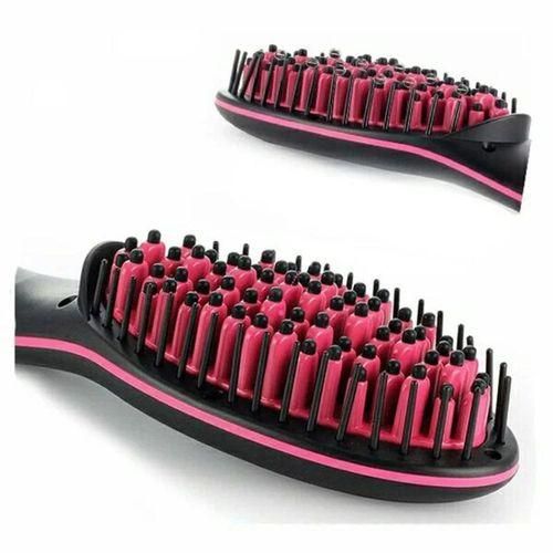 Simply Straight Simply Straight Black Electric Hair Straightening Brush - Ceramic, Adjustable Temp, Fast Heating