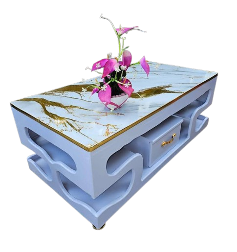 Modern White Marble Coffee Tables (Executive Style) - Executive Luxury Living Room Center Table