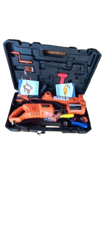 Electric Car Jack  Kit & Wheel Spanner Set – Automatic Hydraulic Car Lift Kit with Impact Wrench,