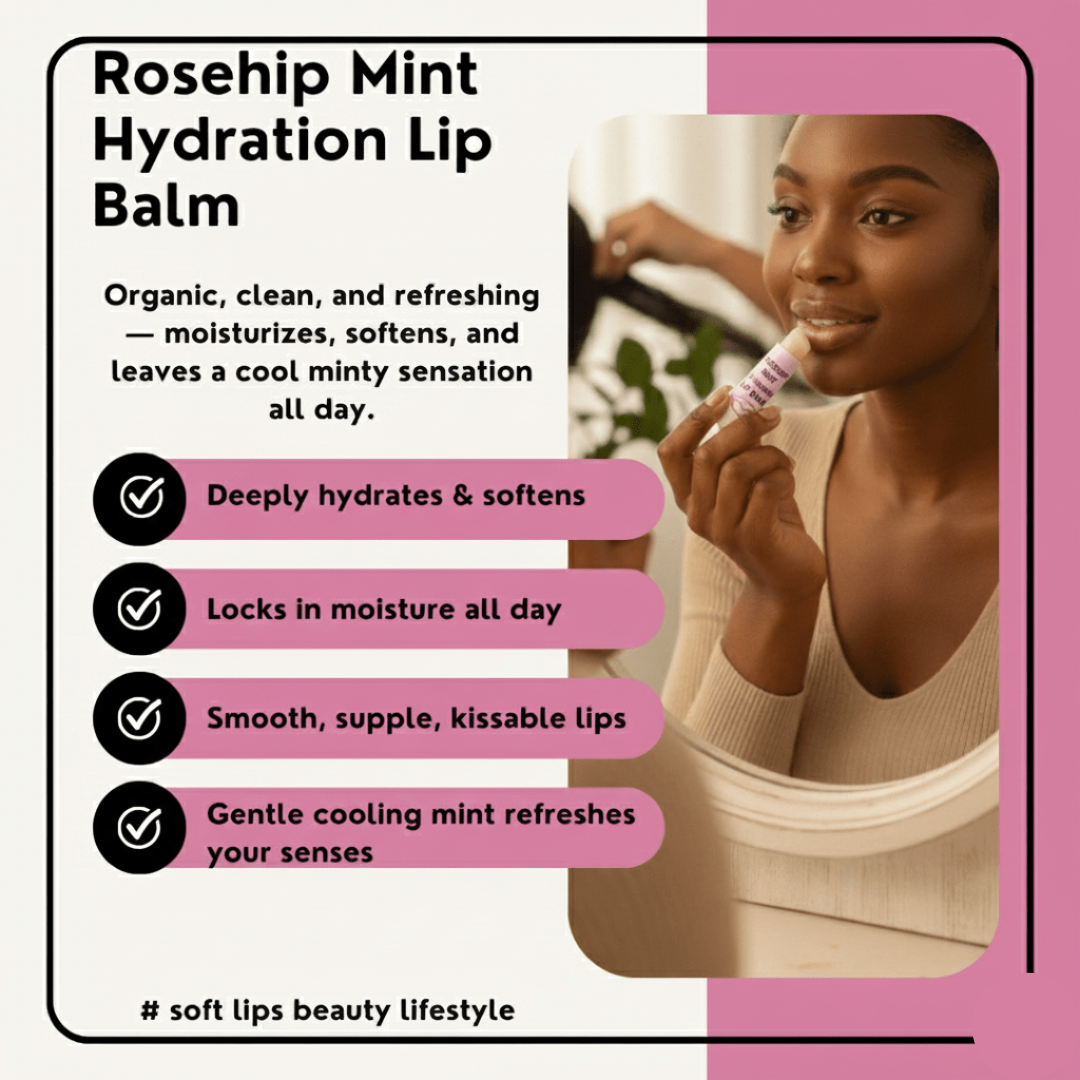 Mint & Rosehip Hydrating Lip Balm — Smooth, Nourish & Refresh