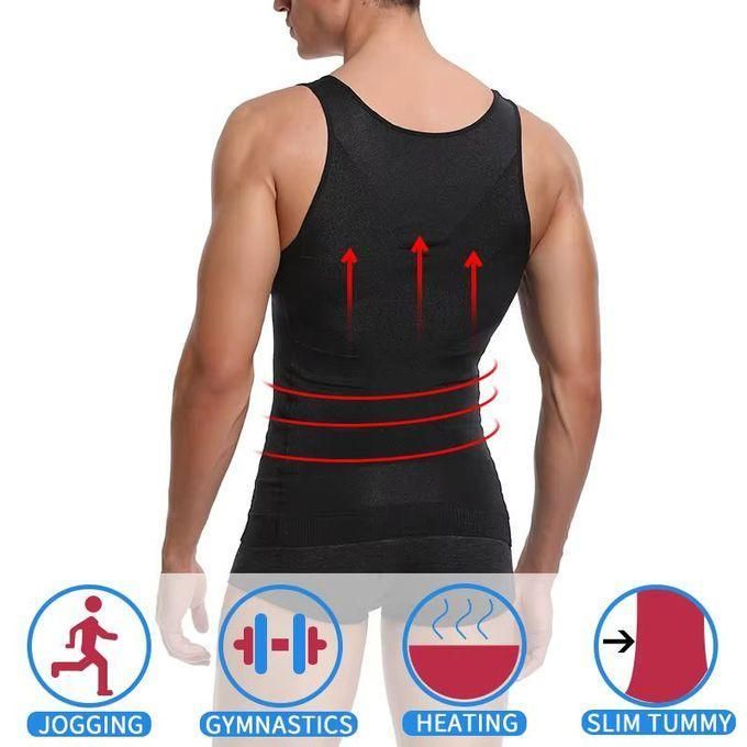 Men's Body Shaper Compression Vest - Abdominal Tummy Control & Support Slimming Gym Abs Shaping Vest Tank Top Workout Sweat Vest Slim n Lift Singlet weight loss Underwear Vest