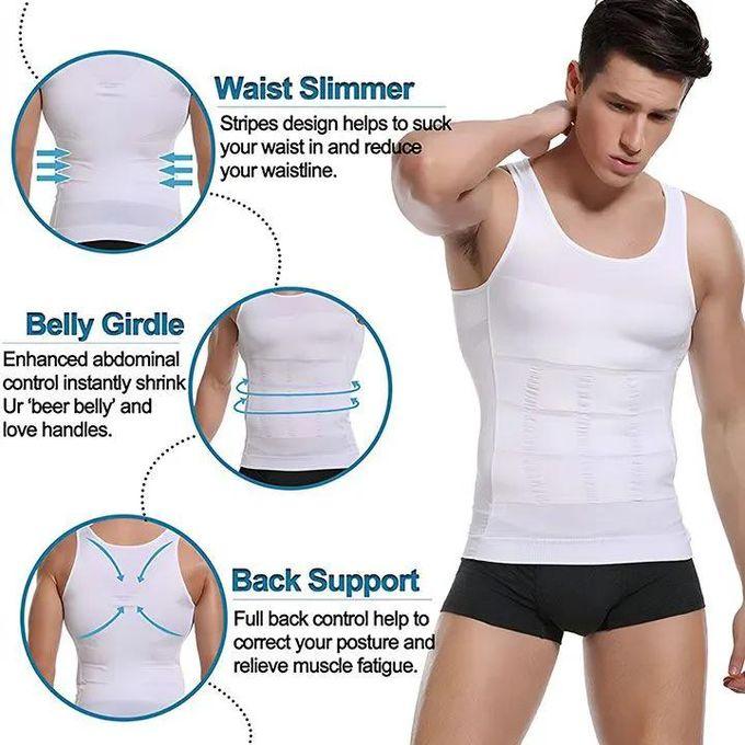 Men's Body Shaper Compression Vest - Abdominal Tummy Control & Support Slimming Gym Abs Shaping Vest Tank Top Workout Sweat Vest Slim n Lift Singlet weight loss Underwear Vest