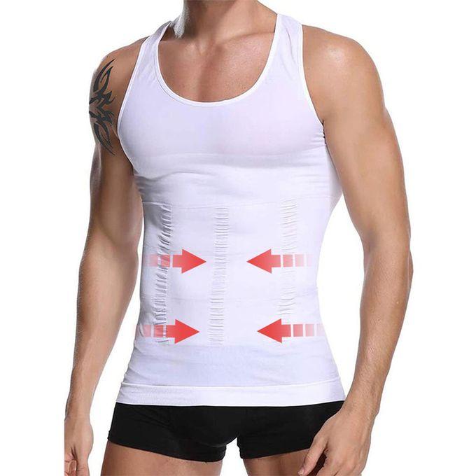 Men's Body Shaper Compression Vest - Abdominal Tummy Control & Support Slimming Gym Abs Shaping Vest Tank Top Workout Sweat Vest Slim n Lift Singlet weight loss Underwear Vest
