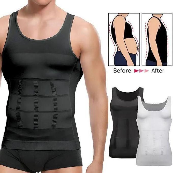 Men's Body Shaper Compression Vest - Abdominal Tummy Control & Support Slimming Gym Abs Shaping Vest Tank Top Workout Sweat Vest Slim n Lift Singlet weight loss Underwear Vest