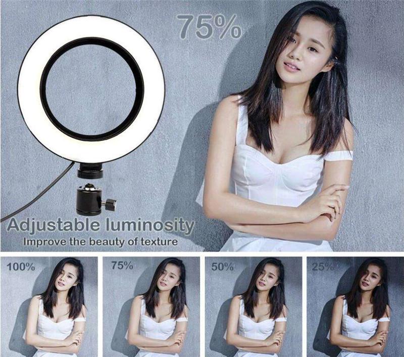 4in1 Ring Light 10 Inch +2.1M Tripod Stand For Tiktok Youtube large LED lamp 26 cm Ringlight photographic makeup selfie led lighting-Instagram live streaming long vlogging kit