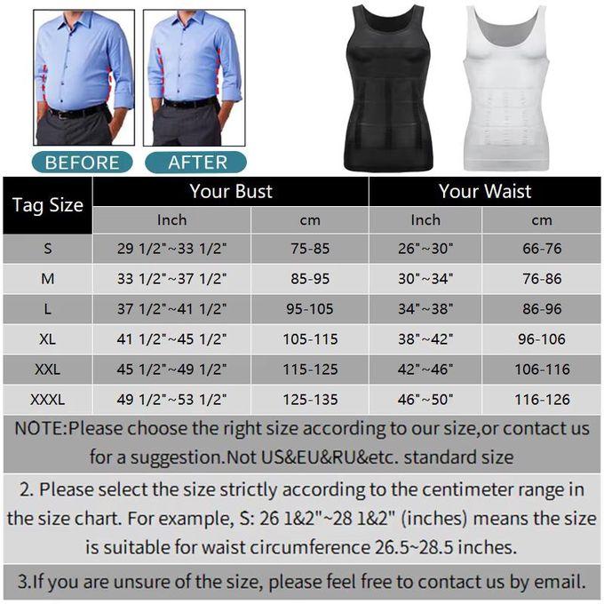 Men's Body Shaper Compression Vest - Abdominal Tummy Control & Support Slimming Gym Abs Shaping Vest Tank Top Workout Sweat Vest Slim n Lift Singlet weight loss Underwear Vest