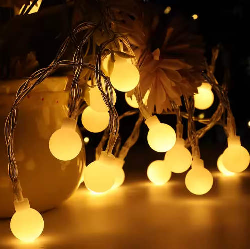 6m 40pcs LED Crystal String Light Bulbs, Indoor/Outdoor Waterproof String Lights bubble 1.7cm ball light string constantly on with flashing & , Battery power Tree Decorations Waterproof Willow Branch