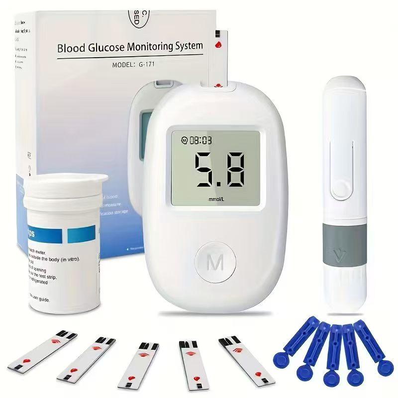 Blood Glucose Monitoring Kit –Glucometer+ 50 Test Strips + 50 Lancet & Lancing Device- Accurate for Instant Results Daily Diabetes Control, Fast Results Monitor
