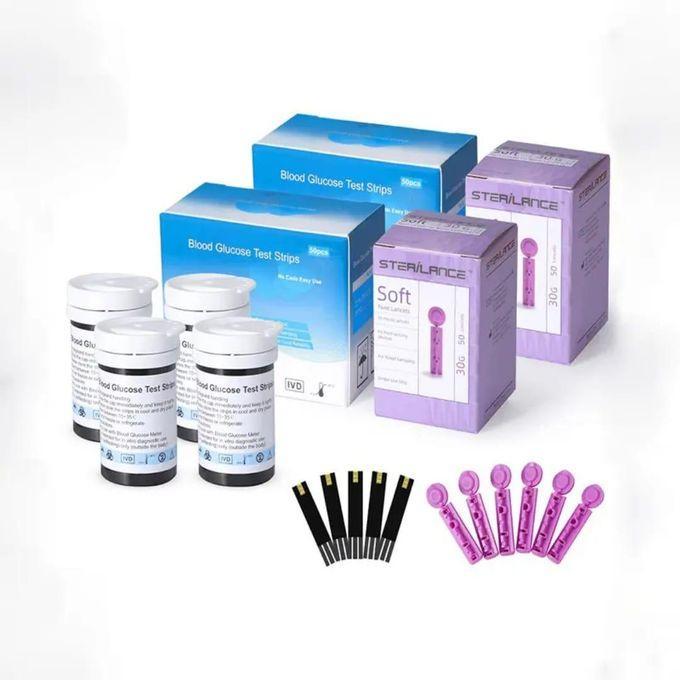 50pcs Glucometer strips+ 50pcs Lancets
