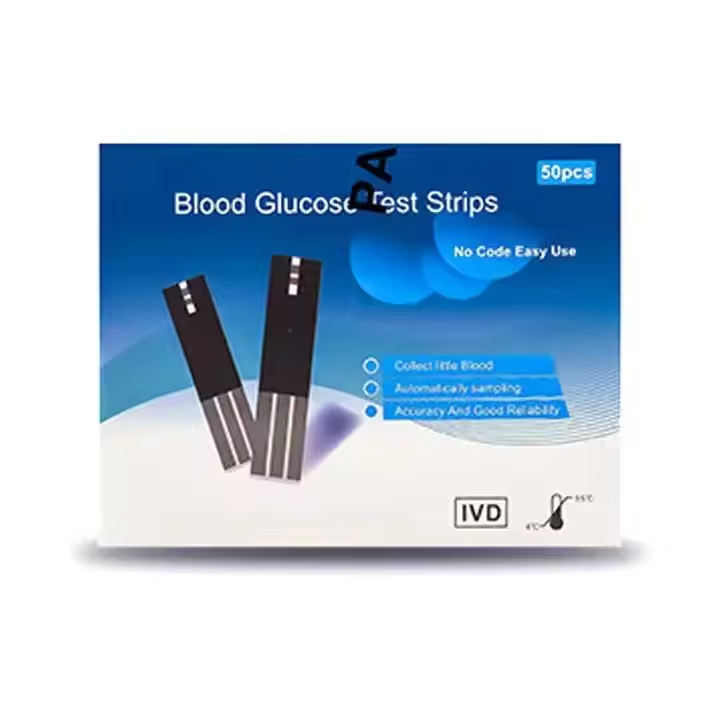 50pcs Glucometer strips+ 50pcs Lancets