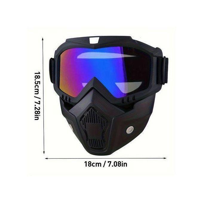Motorcycle Riding Full Face Mask with Detachable Goggles for Dust Protection Sunglasses Bicycle Sports Goggles Sand Barrier Wind Deflection Face Helmet Paintball Mask Anti Fog,Tactical Full Face Mask