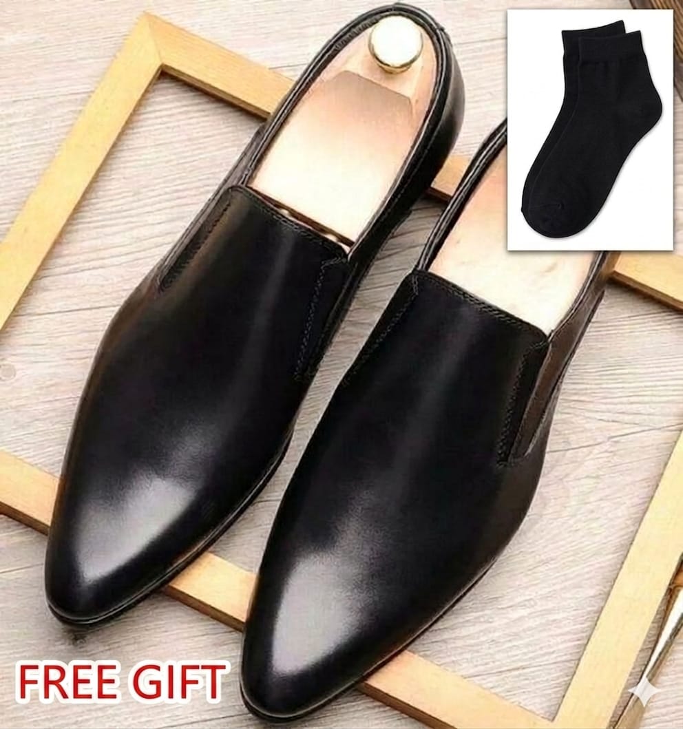 FASHION MENS HIGH QUALITY GENUINE BUSINESS FORMAL ETHIOPIAN LEATHER OFFICIAL OR CASUAL SHOES Leather Shoes For Men Official Shoes Shoe Men Men's Formal Leather Shoes + FREE GIFT size chart availa
