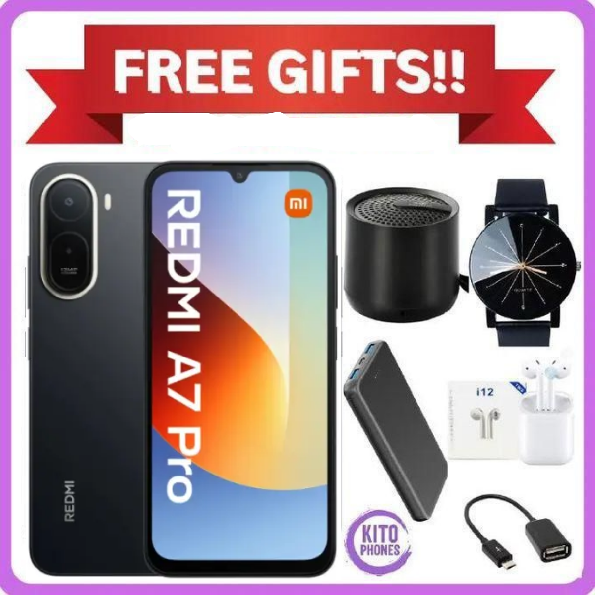 !!BRAND NEW XIAOMI REDMI A7 PRO, 4GB RAM + 64GB ROM STORAGE, 6.9" SCREEN SIZE 13MP CAMERA+8MP SELFIE 6000mAh BATTERY, ANDROID 16, IPS LCD, 120Hz, Unisoc T7250,