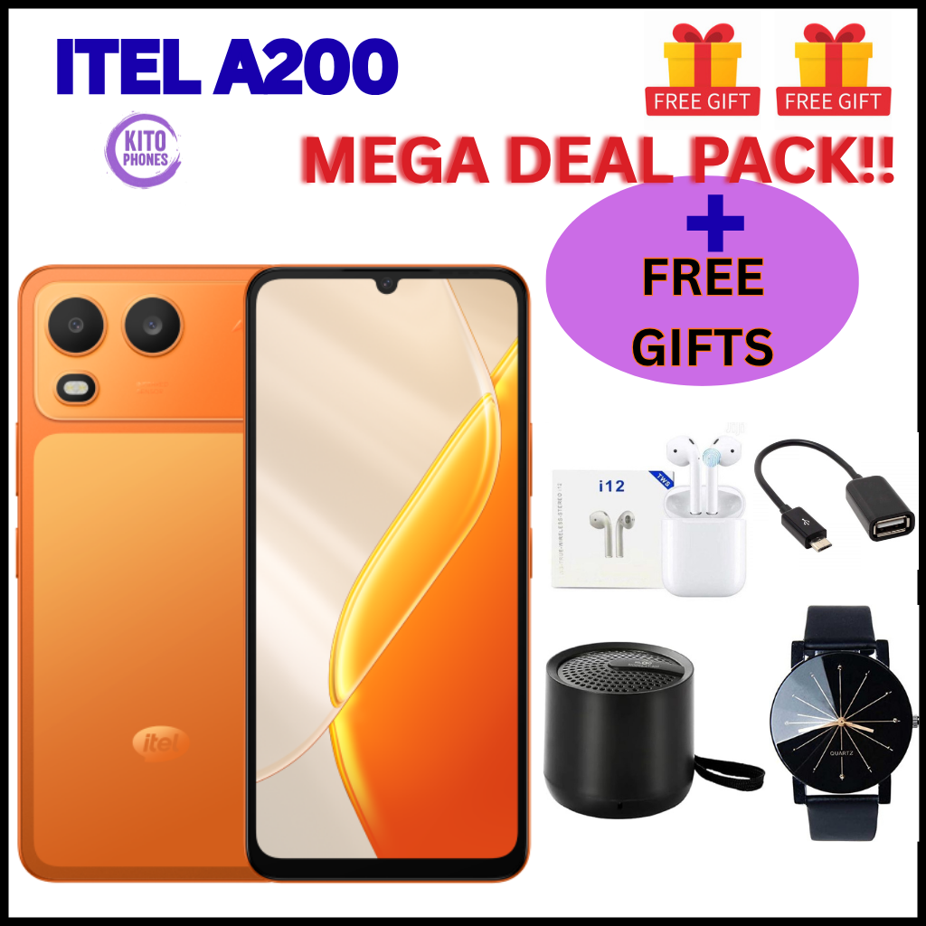 !!BRAND NEW ITEL A200 128GB ROM+8GB(3+5GB) EXTENDED RAM 6.75" Dual SIM 4G Network 13MP Camera+ 5MP SELFIE 15W Charging 5000mAh Battery Android 15 Fingerprint Unlock Smart Phones