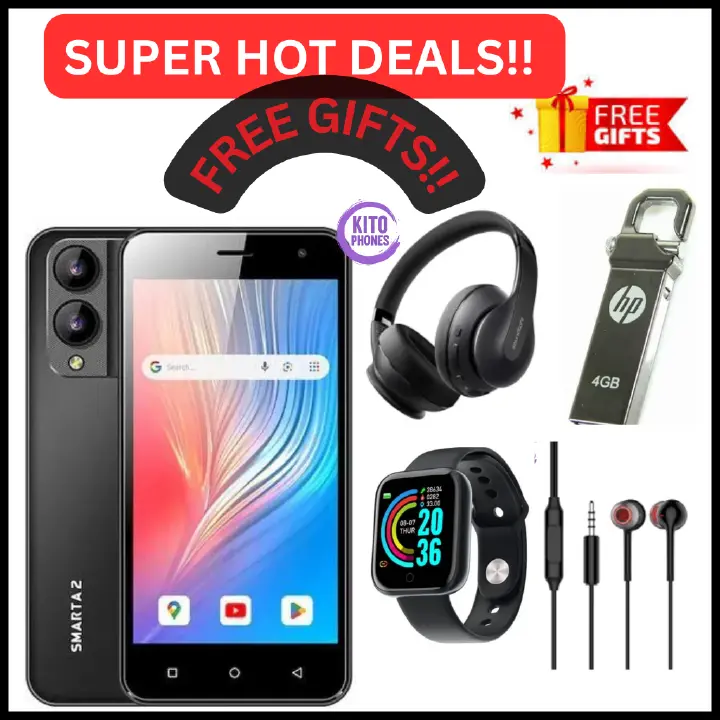 [BRAND NEW !!] SAFARICOM Neon Smarta 2 - (2+2)GB RAM - 32GB ROM 5.0inch display - Dual SIM 5.0inch display 8MP rear camera 2.0 selfie 3500 mAh battery octacore smartphones +FREE GIFTS JUST FOR YOU