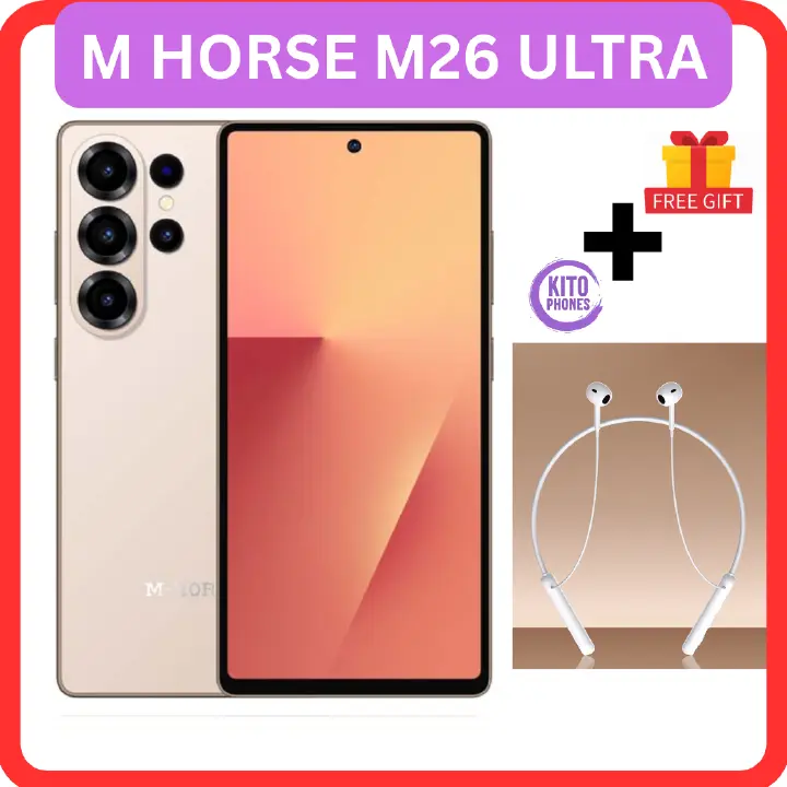 LATEST MODEL!! M HORSE M26 ULTRA , 6.8 HD+ Incell Screen, 5MP + 8MP REAR AI CAMERA,, 4GB RAM+ 64GB ROM , WITH FREE ORIGINAL NECKBAND HEADPHONES, PROTECTOR, COVER, DUAL SIM, 5000MAH BATTERY SMARTPHONE