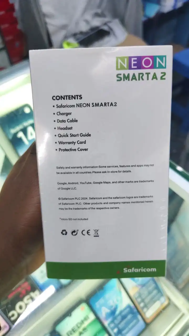 [BRAND NEW !!] SAFARICOM Neon Smarta 2 - (2+2)GB RAM - 32GB ROM 5.0inch display - Dual SIM 5.0inch display 8MP rear camera 2.0 selfie 3500 mAh battery octacore smartphones +FREE GIFTS JUST FOR YOU