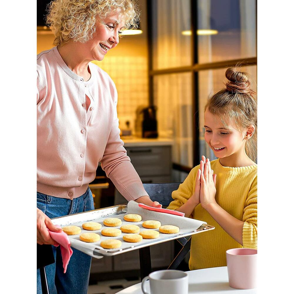 10 Pcs  Parchment Paper Sheets, 76 x 50 cm Baking Sheet, Pre-cut, Non-stick Silicone Oil Paper, 100% wood pulp and food grade coating, totally fluorescent free and non-toxic, temperature resistance is