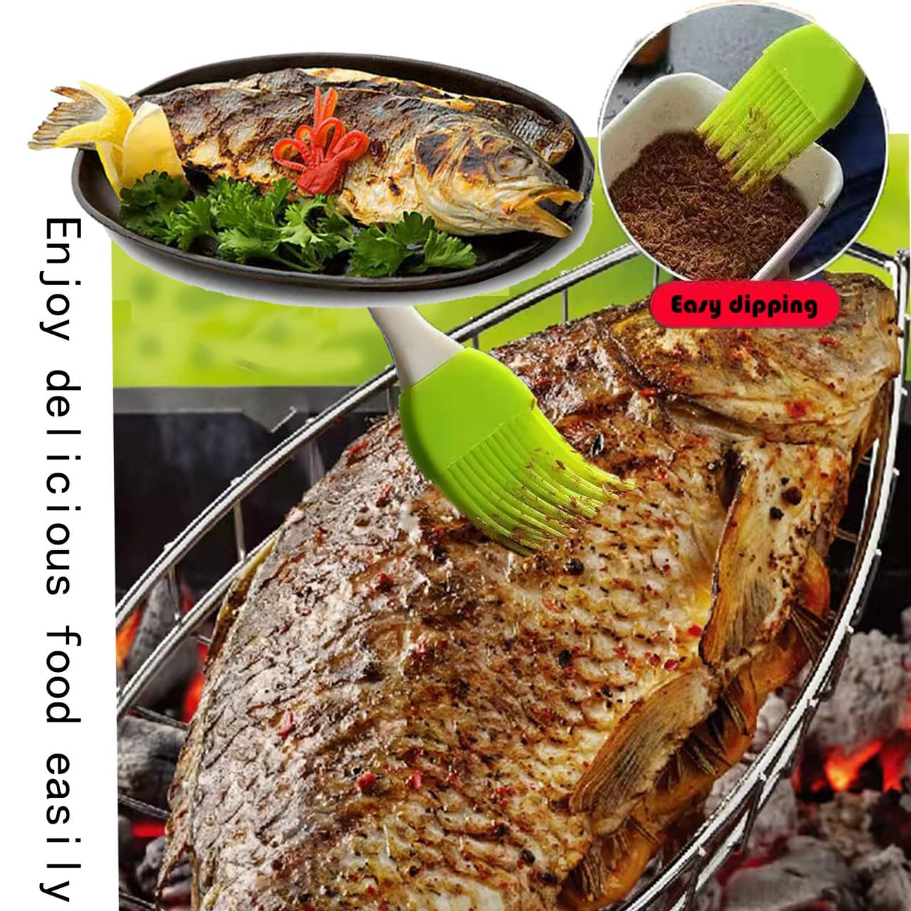 Fish Grill Basket, Rack Top Grade BBQ, Barbecue Grilling ,Camping Fish Food Holder, Fish choma grill, Fish choma                                                                                       .
