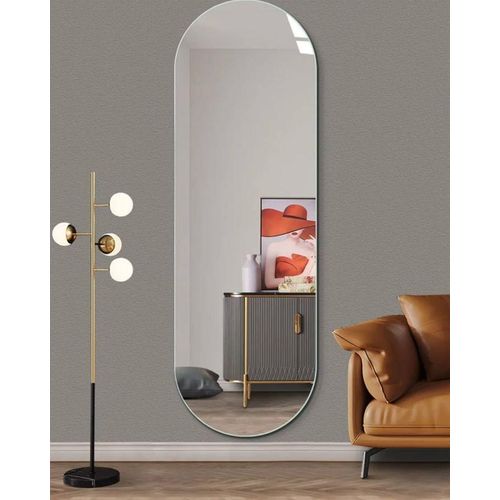 Peel and Stick Unbreakable Full-Length Wall Flexible Mirror 40x120cm peel and stick mirror – Shatterproof Decorative Mirror for Home & Gym Use Half Length Available in Oval Rectangle and Semi Oval   .