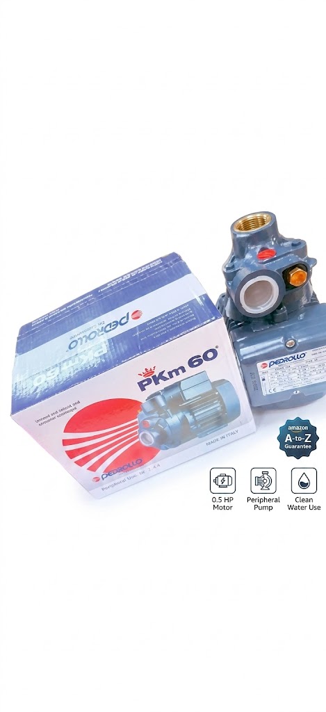 Pedrollo 0.5HP Water Pump – High Pressure Peripheral Electric Pump for Home & Domestic Water Supply.