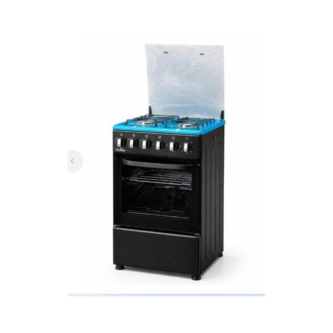 OLELON 50cm x 55cm, 3 Gas + 1 Rapid Hot Plate Free Standing Gas Cooker with Electric Oven