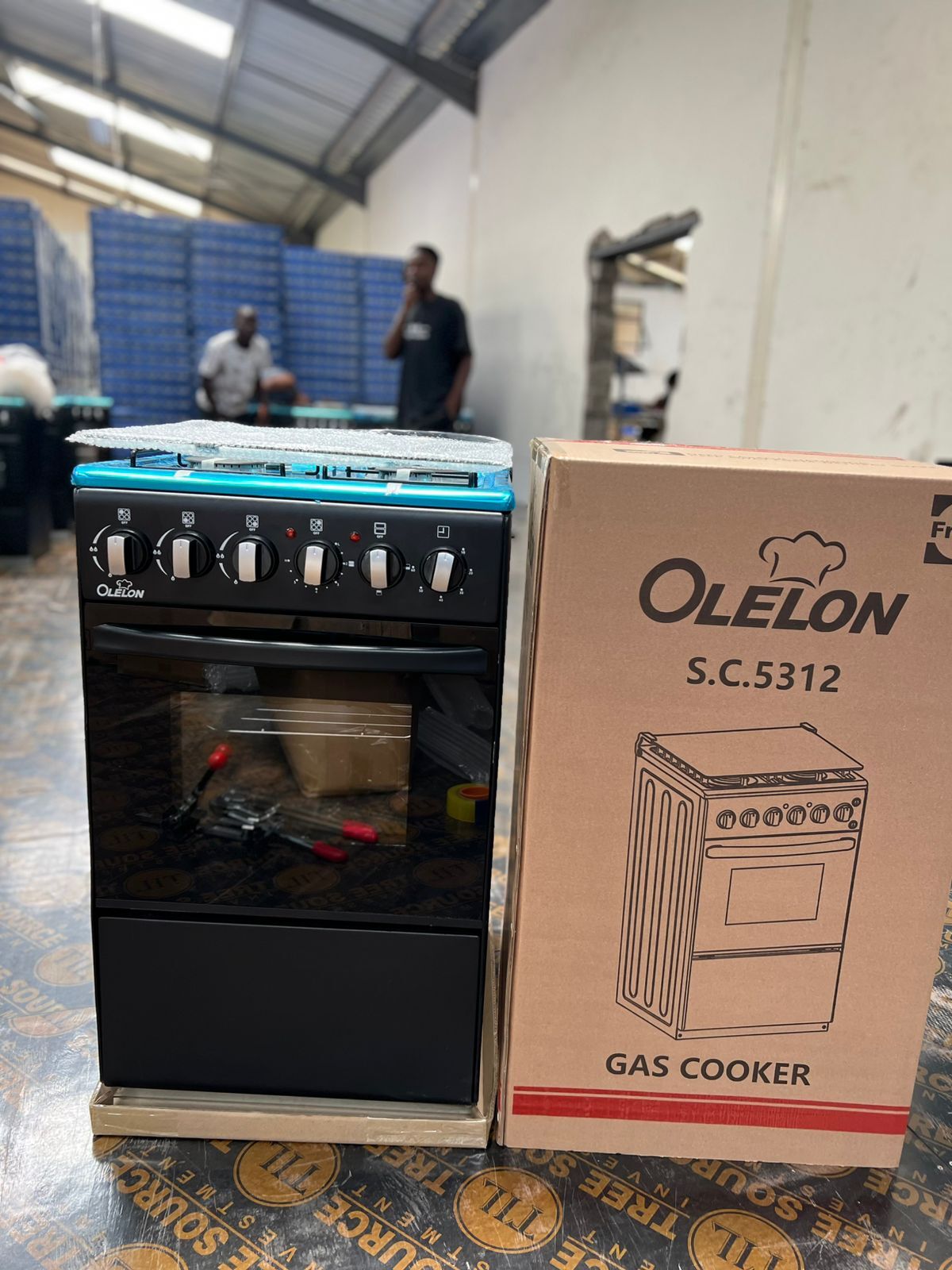 OLELON 50cm x 55cm, 3 Gas + 1 Rapid Hot Plate Free Standing Gas Cooker with Electric Oven