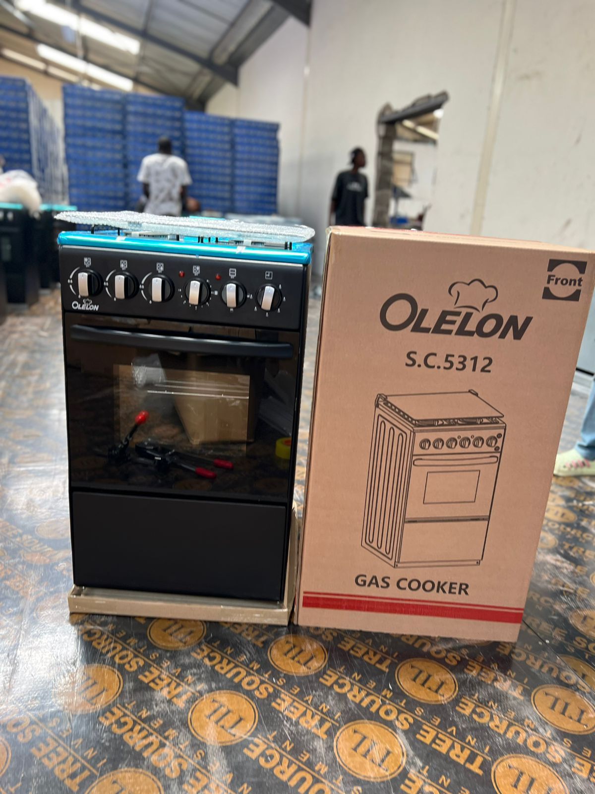 OLELON 50cm x 55cm, 3 Gas + 1 Rapid Hot Plate Free Standing Gas Cooker with Electric Oven