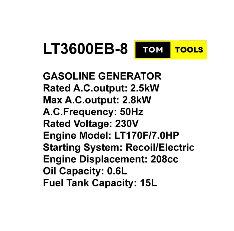 LT3600EB-8 2.8KW LOW NOISE Petrol Generator with AVR