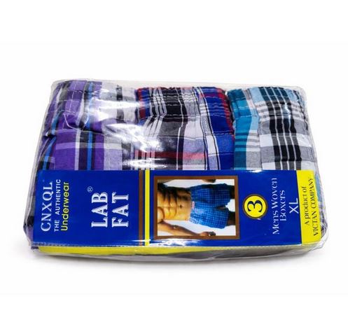 3 PIECES Finest Quality Pure Cotton Checked Men Boxers Very Comfortable Plaid Men Underwear (Colors May Vary)