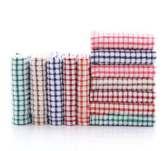 100% Checkered Cotton Kitchen Towels – Durable, Absorbent, Multi-Purpose Dish Cloths for Cleaning, Drying, and Kitchen Use, Soft and Reusable for Everyday Use