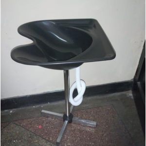 ✨️🍆Fashion Adjustable Salon Sink, Basin With Stand For Hair Cleaning.- Adjustable salon sink - medium size
- Upper basin made of black PVC
- Stand and base made of stainless steel
- Easily adjustable