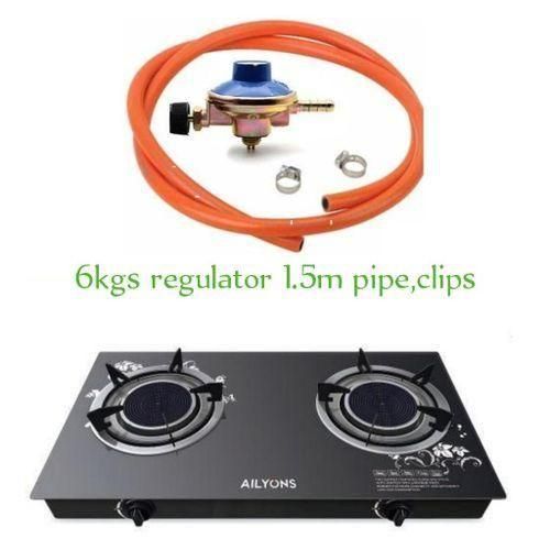 ✔️✔️smart choice✔️▪️AILYONS Table Top Double INFRARED Burner Glass Gas Stove Cooker + FREE 1. 5M Pipe + 6 Kg Regulator▪️✔️✔️.2-burner, table top
Strong Galvanized steel
Auto ignition system
Whirlwind