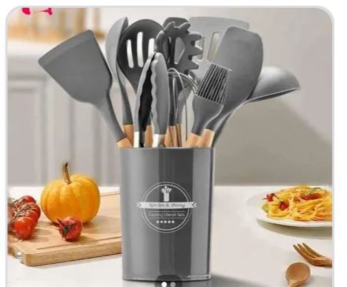 ✔️▪️12pc Silicone Non-Stick Cooking Spoon Set With Holder▪️💦Premium-quality 12-piece Silicone Kitchen Utensil Set for versatile culinary tasks
Sturdy combination of high-quality silicone and natural