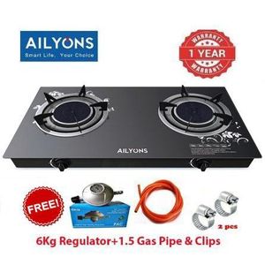 ✔️✔️smart choice✔️▪️AILYONS Table Top Double INFRARED Burner Glass Gas Stove Cooker + FREE 1. 5M Pipe + 6 Kg Regulator▪️✔️✔️.2-burner, table top
Strong Galvanized steel
Auto ignition system
Whirlwind