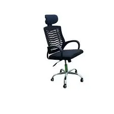 Secretarial Mesh Office Chair with Headrest Ergonomic High Back Breathable Mesh Office Chair with Adjustable Height Lumbar Support Swivel Base Padded Seat for Home and Office Use