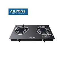 Ailyons Infrared Glass Top Double Burner Gas Cooker Tempered Glass 2 Burner Table Top Stove Auto Ignition Energy Saving Infrared Technology Durable Brass Burners Fast Efficient Cooking Home Use