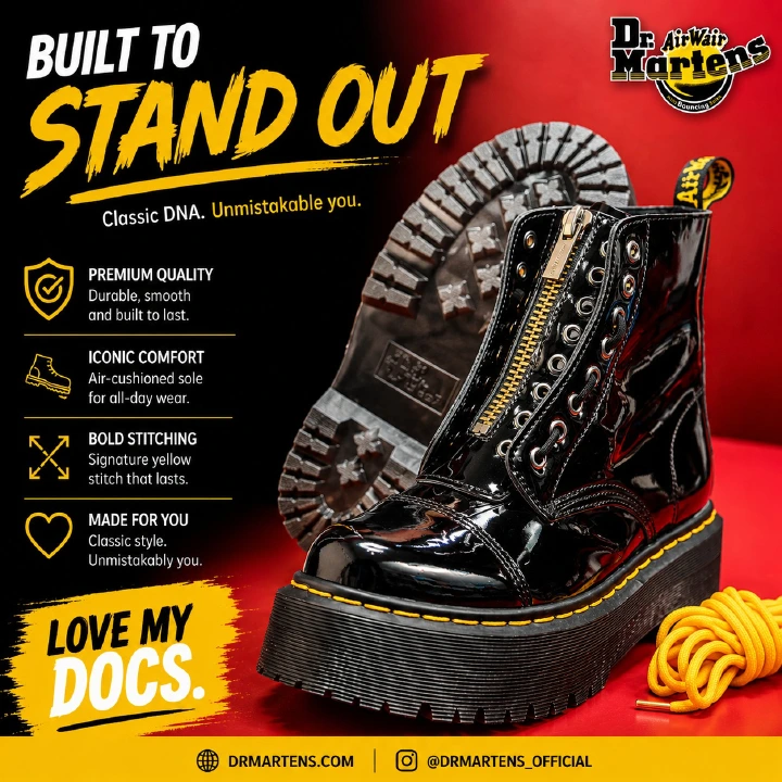 🔥 Quality Dr. Martens Vegan Sinclair Platform Oxford Boots Shoes – Black Chunky Sole Lace-Up Casual Shoes | Trendy Gothic Streetwear Platform Loafers | Comfortable Thick Sole Fashion Sneakers for Wom