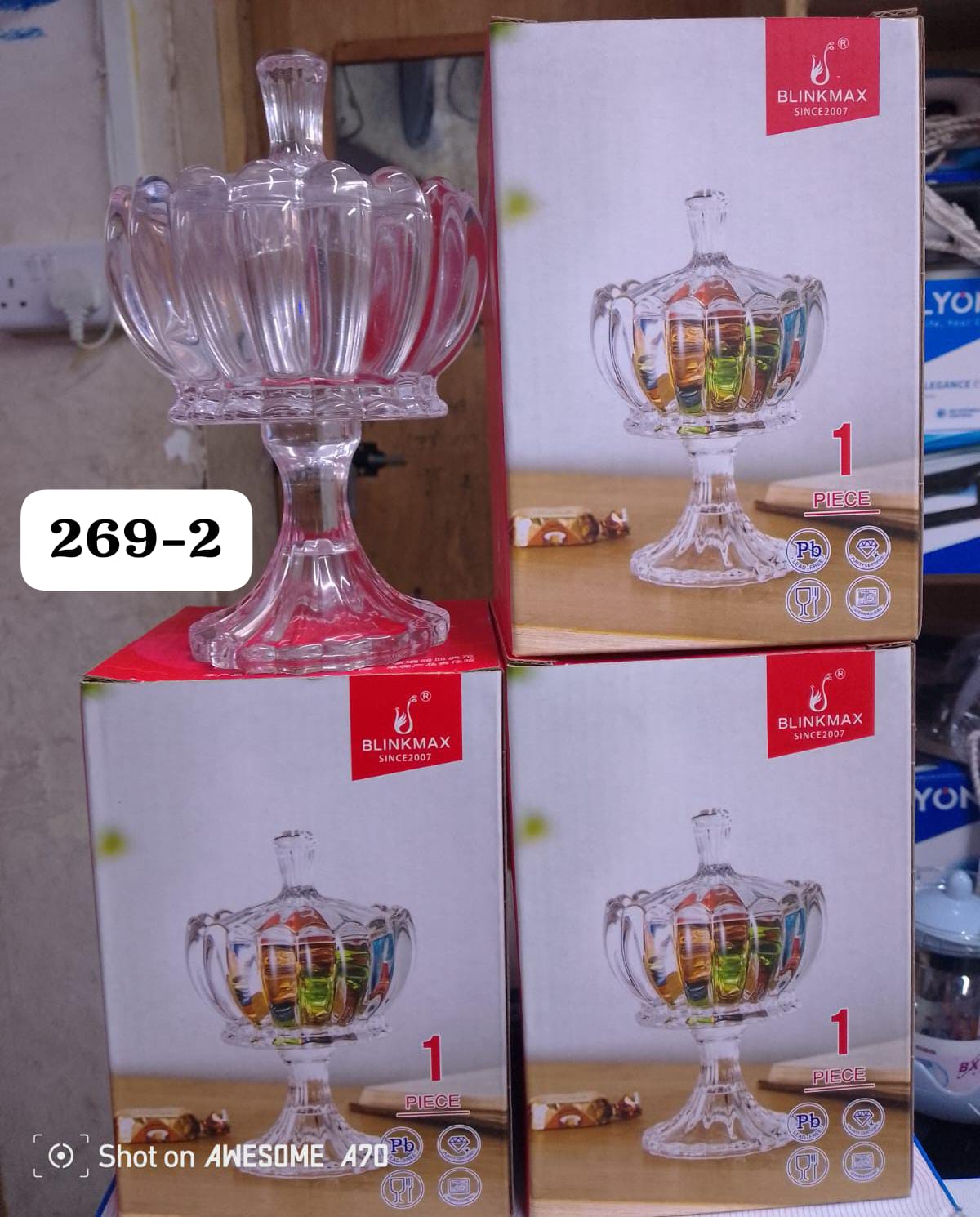 1pcs Beautiful Glass Sugar Dish Sugar Container Blinkmax Sugar Storage Container