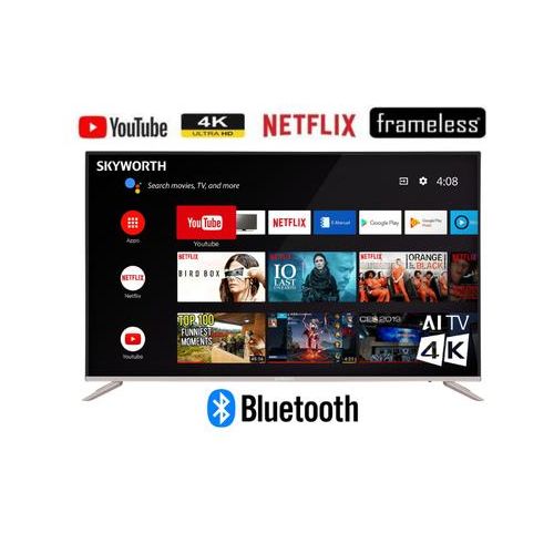 Skyworth 60 Inch QLED 4K Smart Google TV 60Q6500H Frameless | Dolby Vision, Dolby Atmos, WiFi, Netflix, YouTube, Chromecast, Voice Control HDR LED TV Kenya